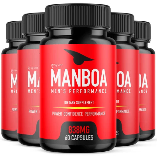(5 Pack) Manboa Pills for Men Advanced Formula Vitamin Supplement 300 Capsules