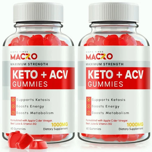 (2 Pack) Macro Keto ACV Gummies to Boost Weight Loss and Energy Levels
