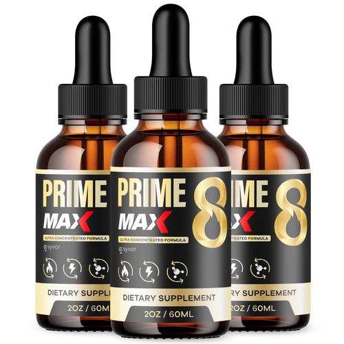 (3 Pack) Prime 8 Max Drops for Men Advanced Vitamin Max Supplement 90 Servings