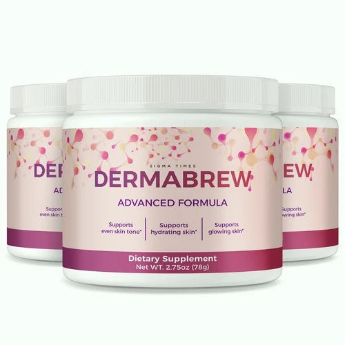 (3 Pack) DermaBrew Powder – Premium Derma Brew for Skin Hydration & Glow