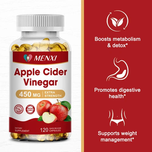 120 Capsules Apple Cider Vinegar Capsules With The Mother 450mg Fast Weight Loss