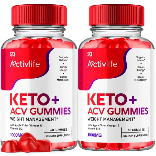(2 Pack) Activlife Keto Gummies, Activlife ACV Gummies Weight Loss (120 Gummies)