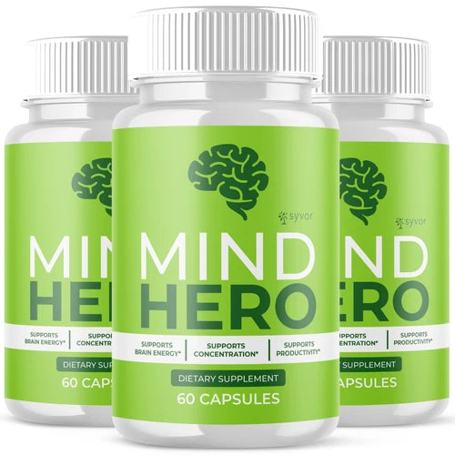 (3 Pack) Mind Hero Nootropic All Natural Formula Brain Supplement 180 Capsules