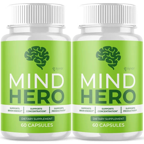 (2 Pack) Mind Hero Nootropic All Natural Formula Brain Supplement 120 Capsules