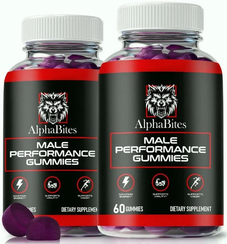 (2 Pack) Alpha Bites Gummies For Men, AlphaBites ED Gummies Male BIGD