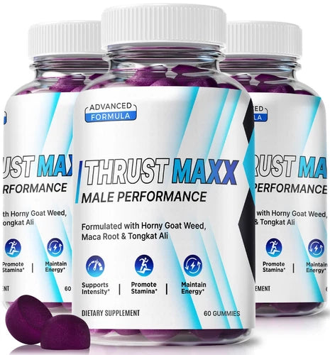 (3 Pack) Thrust Maxx Performance Booster Gummies, Advanced Formula Gummy