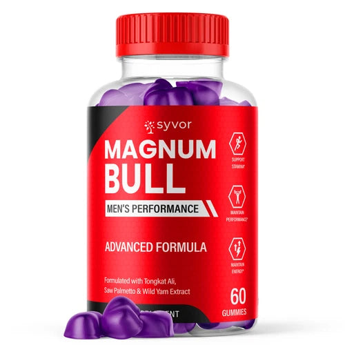 (1 Pack) Magnum Bull Male Gummys Advanced Formula Vitamin Supplement 60 Gummies