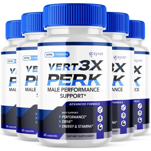 Vert3X Perk Male Pills Advanced Vitality Support Formula Supplement 300 Capsules