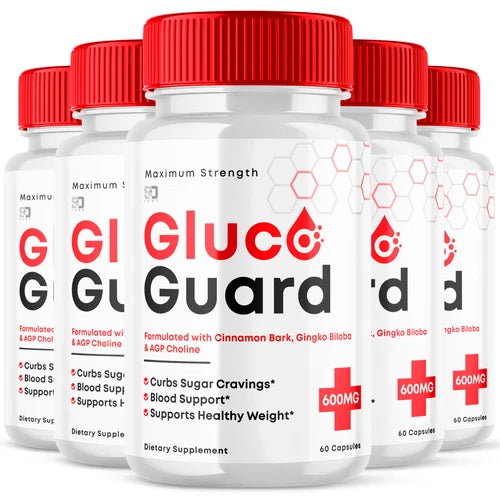 (5 Pack) Gluco Guard Blood Support Extra Strength Blood Sugar 300 Capsules