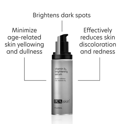 PCA SKIN Vitamin B3 Brightening Serum, Anti Aging Serum for Dark Spots and Skin Discoloration, Made with Hydrating Niacinamide and Antioxidants, Helps Minimize Redness and Uneven Skin Tones, 1.0 Pump