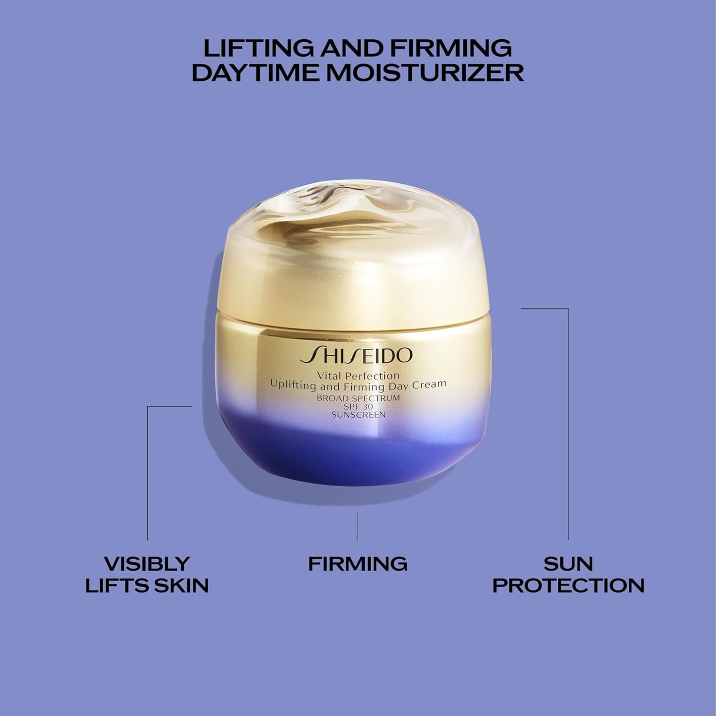 Shiseido Vital Perfection Uplifting and Firming Day Cream SPF 30 - Broad-Spectrum SPF 30 Anti-Aging Moisturizer - Visibly Lifts, Firms & Improves Appearance of Fine Lines & Wrinkles - 50 mLa