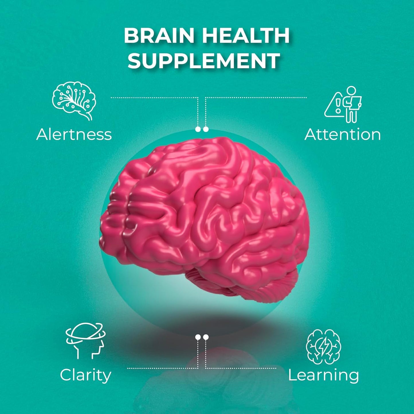 Ageless Brain Supplements for Memory and Focus - Nootropic Brain Health Supplement for Adults - with Bacopa Monieri, Alpha GPC, L-Tyrosine, Vitamin B6, Niacin & More, 60 Capsules