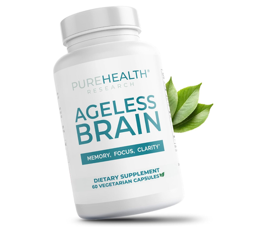 Ageless Brain Supplements for Memory and Focus - Nootropic Brain Health Supplement for Adults - with Bacopa Monieri, Alpha GPC, L-Tyrosine, Vitamin B6, Niacin & More, 60 Capsules