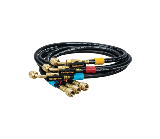 Fieldpiece HR3B Ball Valve Refrigerant Hose Set (3) with Color Tags - 1/4" x 1/4" (5')