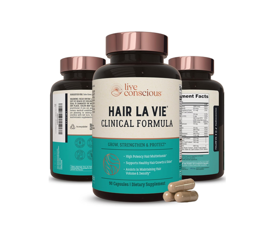 Hair La Vie Live Conscious Clinical Formula Hair Growth Vitamins for Women and Men w/Biotin 5000mcg, Collagen & Saw Palmetto (Pack of 1)