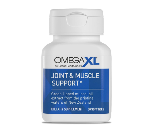 OmegaXL Joint Support Supplement, for Relief - Natural Muscle Support, Green Lipped Mussel Oil, Soft Gel Pills, Drug-Free, 60 Count