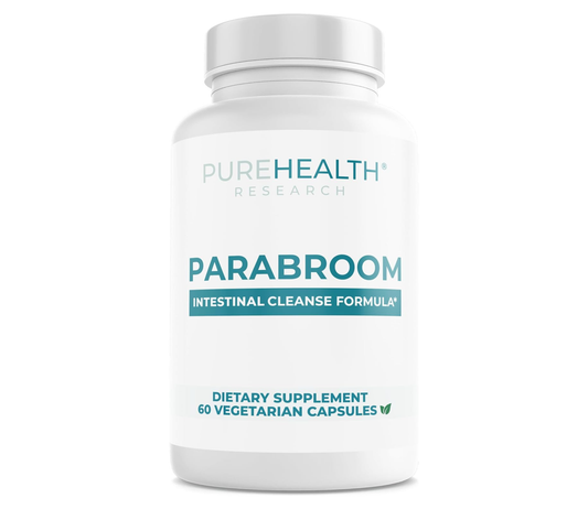 PUREHEALTH RESEARCH Parabroom - Gut Cleanse & Health Supplement - with Black Walnut, Sweet Wormwood Powder, Turmeric Extract, Olive Leaf, Garlic & Onion - Digestive Support for Women & Men 60 Capsules