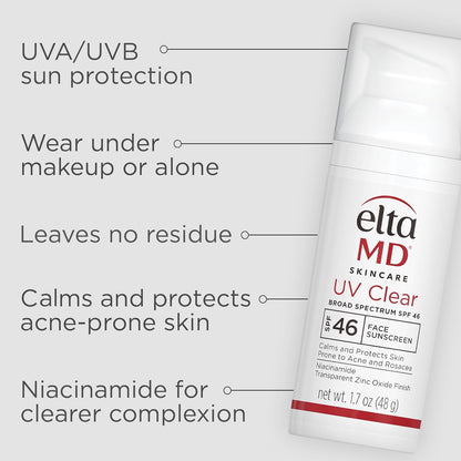 EltaMD UV Clear Face Sunscreen SPF 46, Oil - Free Sunscreen with Zinc Oxide, Dermatologist Recommended - Wholesale Rabbits