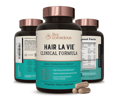 Hair La Vie Live Conscious Clinical Formula Hair Growth Vitamins for Women and Men w/Biotin 5000mcg, Collagen & Saw Palmetto (Pack of 1) - Wholesale Rabbits