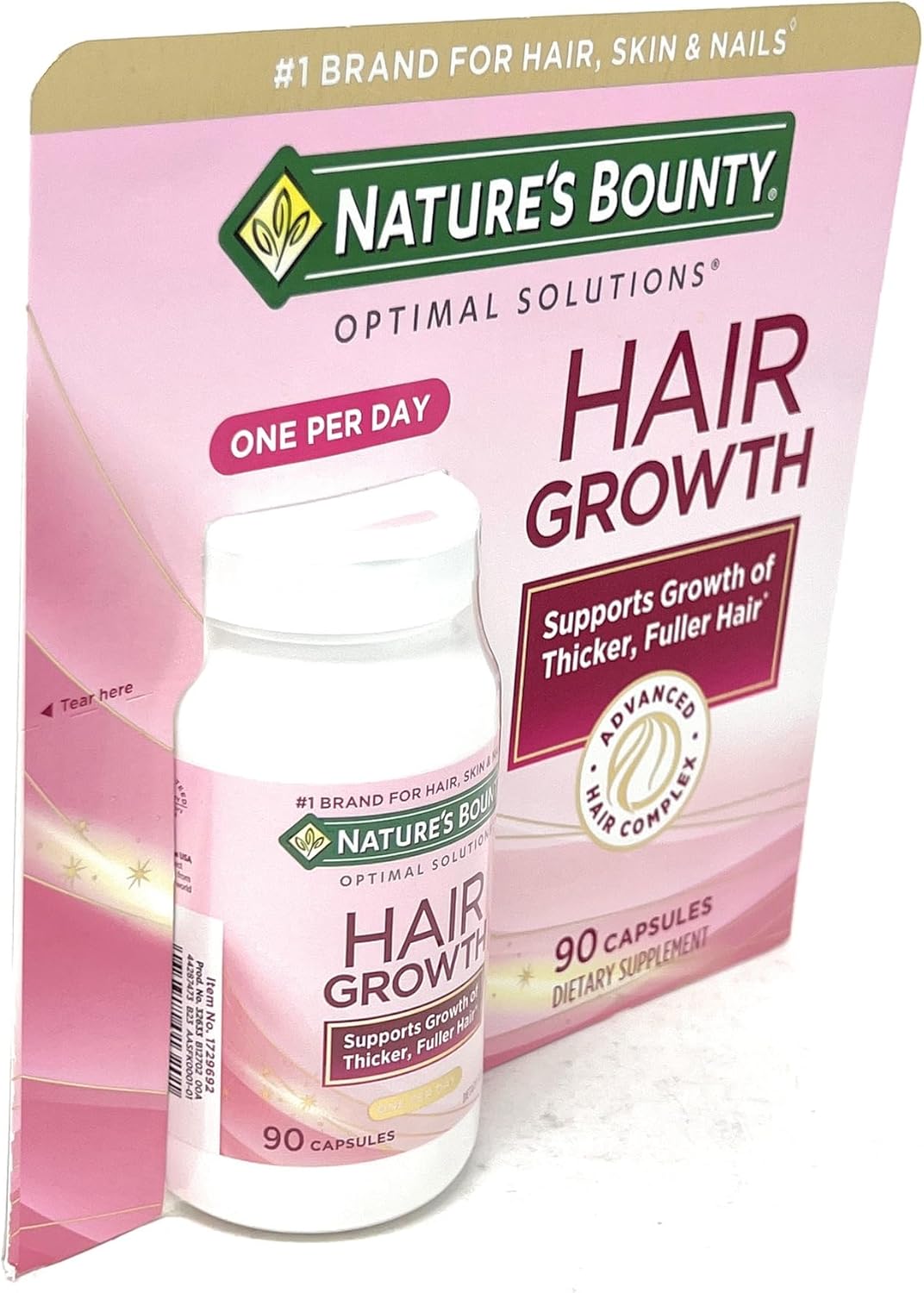 Nature's Bounty Hair Growth Supplement, 1 Per Day, Clinically Shown to Support Thicker, Fuller Hair, with Biotin, Silicon & Arginine, 90 Capsules - Wholesale Rabbits