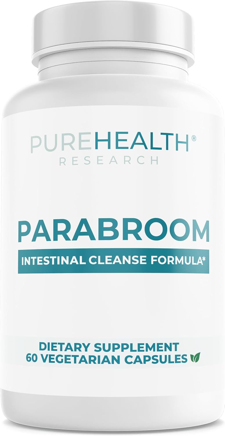 PUREHEALTH RESEARCH Parabroom - Gut Cleanse & Health Supplement - with Black Walnut, Sweet Wormwood Powder, Turmeric Extract, Olive Leaf, Garlic & Onion - Digestive Support for Women & Men 60 Capsules - Wholesale Rabbits