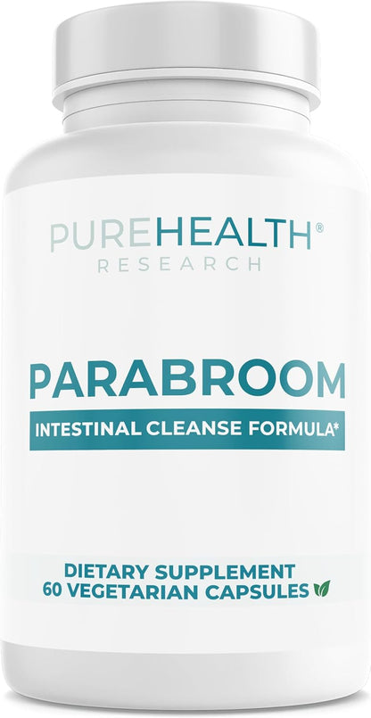 PUREHEALTH RESEARCH Parabroom - Gut Cleanse & Health Supplement - with Black Walnut, Sweet Wormwood Powder, Turmeric Extract, Olive Leaf, Garlic & Onion - Digestive Support for Women & Men 60 Capsules - Wholesale Rabbits