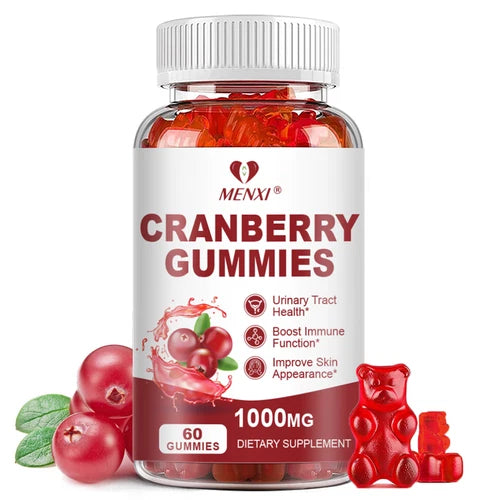 Cranberry Fruit Gummies 1000mg Extra Strength Natural Urinary Health Support