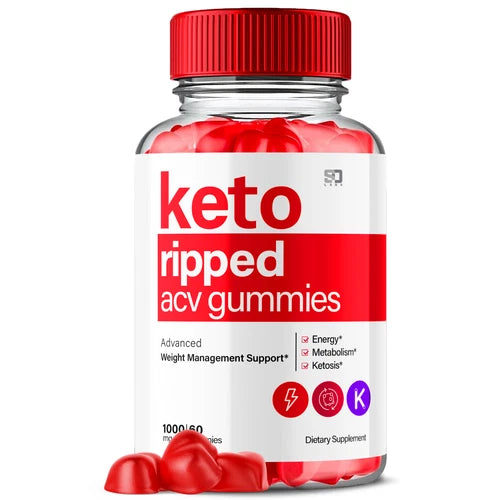 Keto Ripped Gummies, KetoRipped Keto ACV Gummies Weight Loss (60 Gummies)
