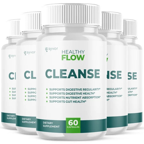 (5 Pack) Healthy Flow Cleanse Probiotic Support Digestive Function 300 Capsules