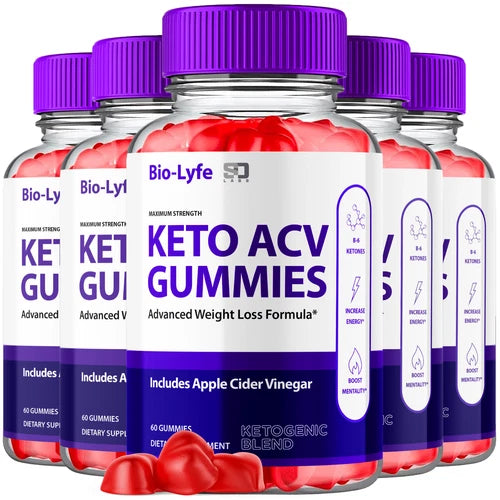 Bio Lyfe Biolyfe Keto ACV Gummies 1000MG Apple Cider Vinegar 300 Gummies 5 Pack