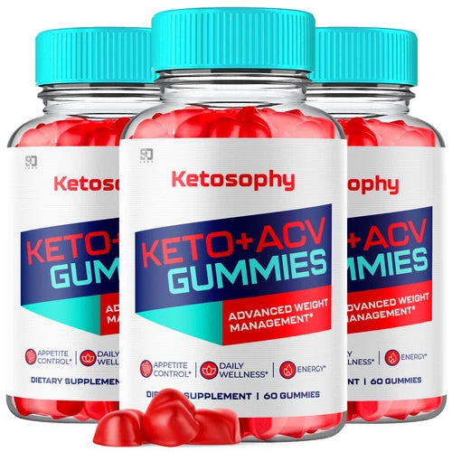 (3 Pack) Ketosophy Keto Gummies, Ketosophy ACV Gummies Weight Loss (180 Gummies)