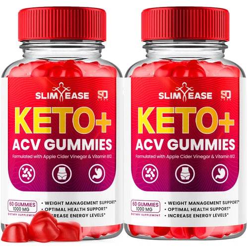 (2 Pack) Slim Ease Keto ACV, Slim Ease Keto Gummies Weight Loss (120 Gummies)