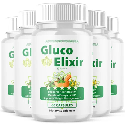 (5 Pack) Gluco Elixir Blood Advanced Support Glycogen Supplement 300 Capsules