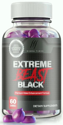 Extreme Beast Black Gummies for Men, Advanced Male Health Gummy 60ct
