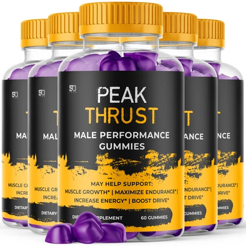 (5 Pack) Peak Thrust Gummies For Men Advanced Max Strength Supplement 300 Gummys