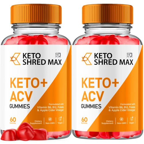 (2 Pack) Keto Shred Max Gummies, Keto Shred Max Keto + ACV Gummies (120 Gummies)