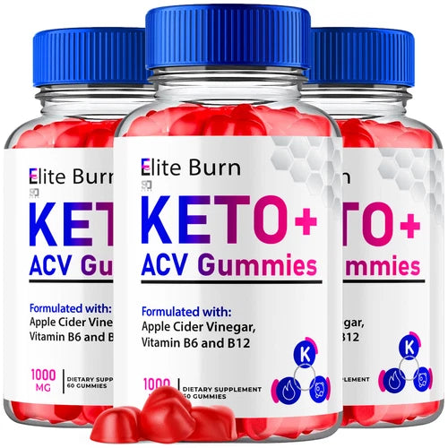 (3 Pack) Elite Burn Keto Gummies, Elite Burn ACV Keto Weight Loss (180 Gummies)