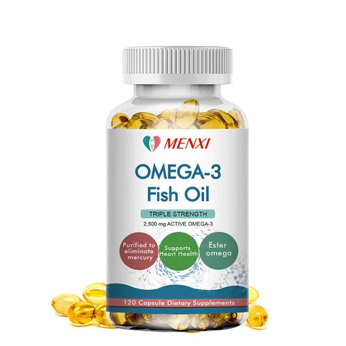 120Pcs Omega 3 Fish Oil Capsules Triple Strength Joint Support 2500 mg EPA & DHA