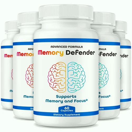 5pk- Memory Defender Brain & Memory Support Capsules, Advanced Cognitive Formula