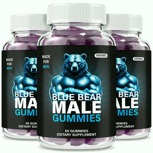 (3 Pack) Blue Bear Male Gummies, BlueBear Performance Gummys for Men