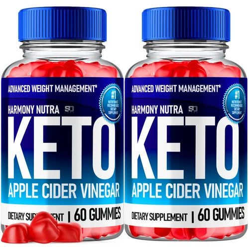 (2 Pack) Harmony Nutra Keto Gummies, Harmony Nutra ACV Weight Loss (120 Gummies)