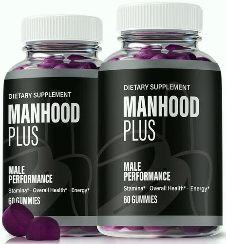 (2 Pack) Manhood Plus Advanced Male Health Gummies to Boost Energy and Stamina