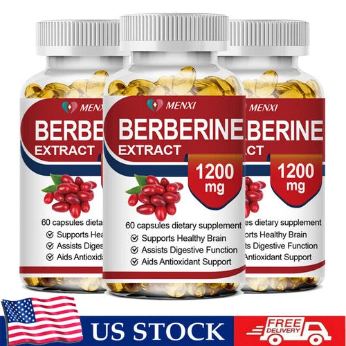 3 Packs Berberine 1200mg High Abosorption For Blood Sugar Immune 3 Months Supply