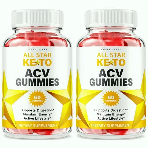 (2pk) All Star Keto ACV Gummies, AllStar Keto Gummy for Metabolism & Weight Loss