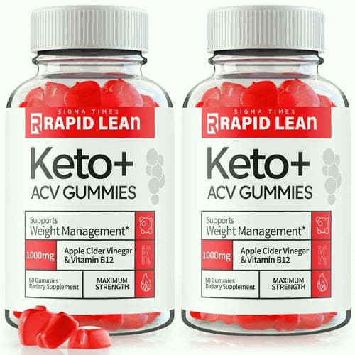 (2 Pack) Rapid Lean Keto + ACV Maximum Strength Gummies for Weight Loss