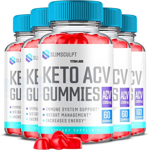 (5 Pack) Slimsculpt Keto Gummies, Slim Sculpt Keto ACV Weight Loss (300 Gummies)