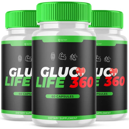 (3 Pack) Gluco Life 360 Blood Balance Advanced Support Glycogen Vitamin 180 Caps