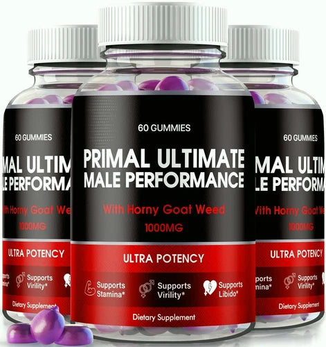 (3 Pack) Primal Ultimate Male Performance Gummies, Enhancement Gummy for Men