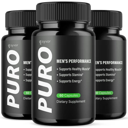 (3 Pack) Puro Pills for Men Advanced Max Formula Vitamin Supplement 180 Capsules