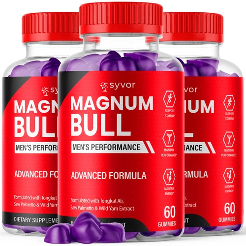 (3 Pack) Magnum Bull Male Gummys Advanced Formula Vitamin Supplement 180 Gummies
